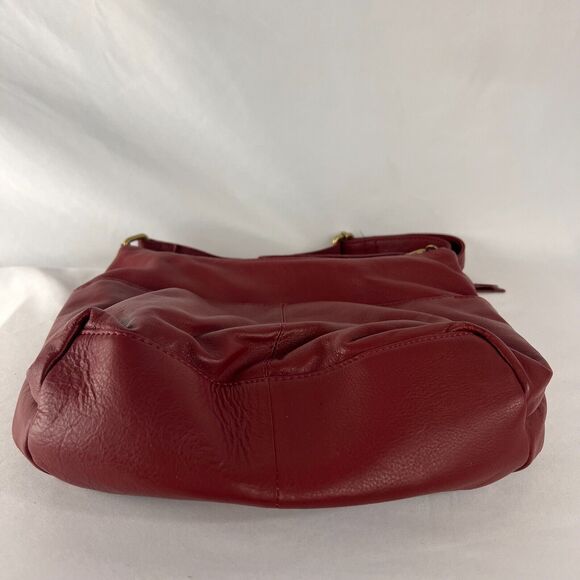Great American Leather Works Wine Red 100% Cowhide Leather Shoulder/Crossbody - Picture 3 of 9